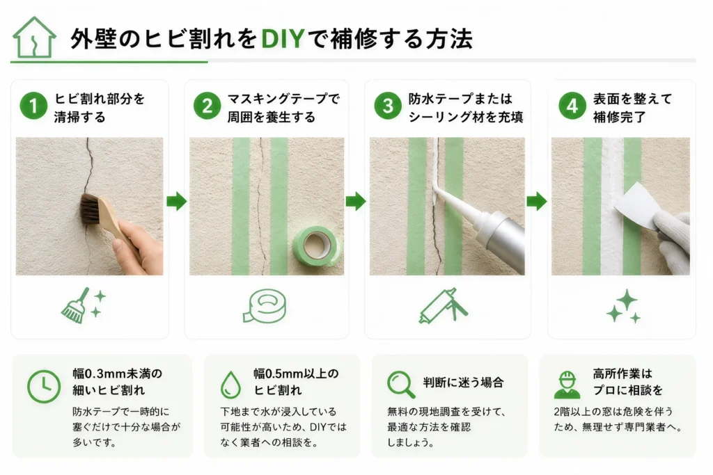 外壁のヒビ割れをDIYで補修する方法